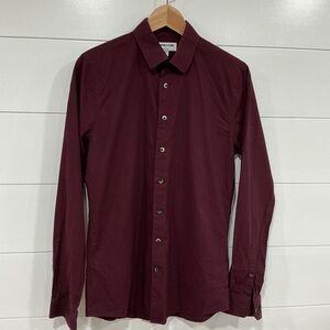 Express Men's Long Sleeve Dress Shirt - Wine